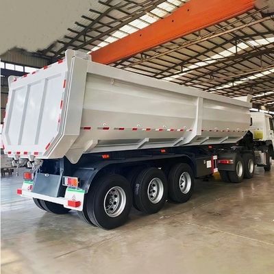 Sistema de travagem de dupla linha Trailers de descarga de 30 a 40 metros cúbicos para transporte de grãos de areia e pedra