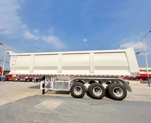 Sistema de travagem de dupla linha Trailers de descarga de 30 a 40 metros cúbicos para transporte de grãos de areia e pedra