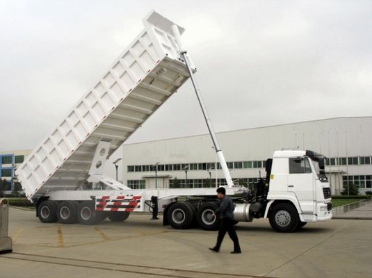 Sistema de travagem de dupla linha Trailers de descarga de 30 a 40 metros cúbicos para transporte de grãos de areia e pedra