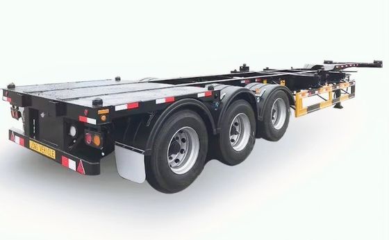 Remolque de caminhão 20ft 40ft 45ft 12 Sets Twist Lock Skeleton Semi-Trailer para contêiner