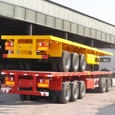 Caminhão 3 eixos 40 Ft Container Semi-reboque cama plana Semi-reboque com suspensão de ar