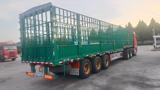 3 eixos 40-80 toneladas Ferro Cargo vedação Semi-reboque para transporte de animais e de carga
