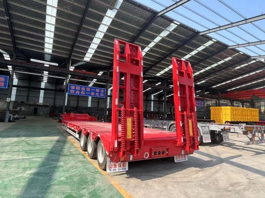Reboque de cama baixa com suspensão aerodinâmica ou mecânica para transporte de escavadeiras de 60 a 120 toneladas