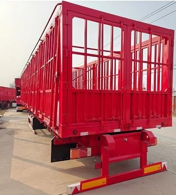 80T Reboque fechado de parede lateral para transporte de mercadorias a granel Parede Semi-reboque 3 eixos