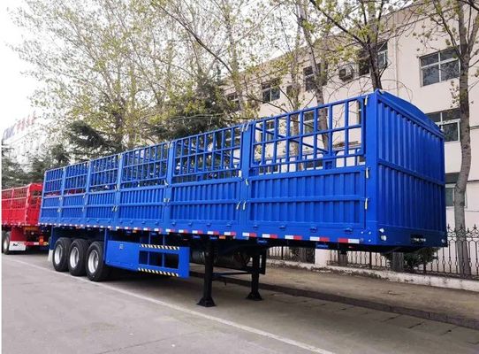 80T Reboque fechado de parede lateral para transporte de mercadorias a granel Parede Semi-reboque 3 eixos