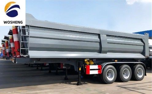 Pedido do cliente 3/4 eixos semi-reboque hidráulico traseiro para transporte de areia