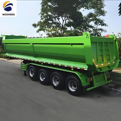 Pedido do cliente 3/4 eixos semi-reboque hidráulico traseiro para transporte de areia