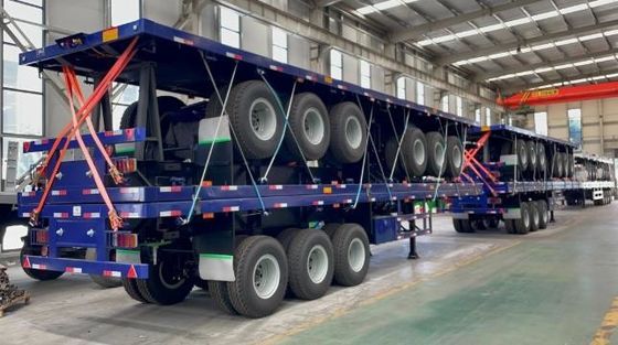 12R22.5 Pneus Semirreboque de banco plano para África Tare Peso 20T-80T Transporte de contentores