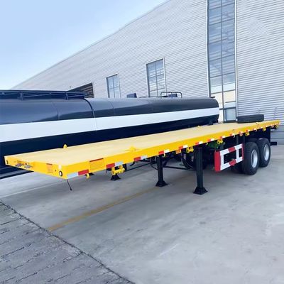 Vende diretamente 3 eixos 50T Flatbed 40ft Container Trailer com opções de personalização