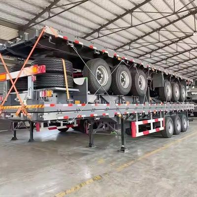 Vende diretamente 3 eixos 50T Flatbed 40ft Container Trailer com opções de personalização
