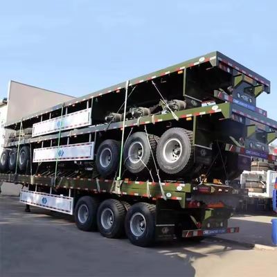 Vende diretamente 3 eixos 50T Flatbed 40ft Container Trailer com opções de personalização
