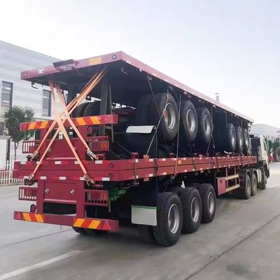 Vende diretamente 3 eixos 50T Flatbed 40ft Container Trailer com opções de personalização