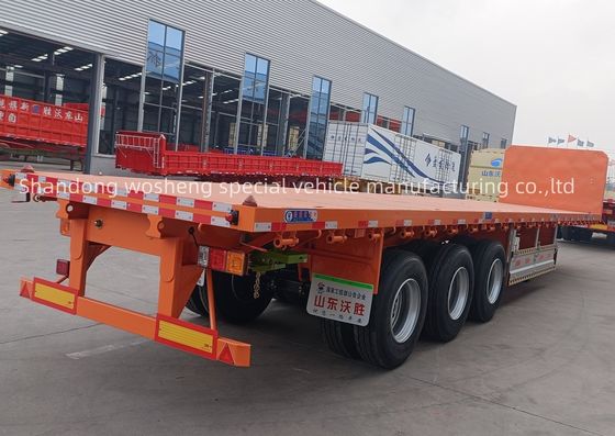 3 eixos ou personalização 20ft/40ft Container Flatbed Trailer com ou sem Fender Front