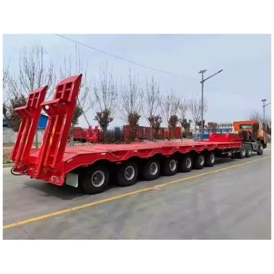 Aço 40-100TON Container Truck Trailer Gooseneck Low Loader Semi-trailer com 4 eixos