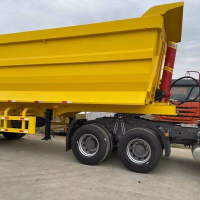 WOSHENG 40 cúbico de carga pesada tipper hidráulico traseiro de descarga tipping trailer 3 eixo 4 eixo