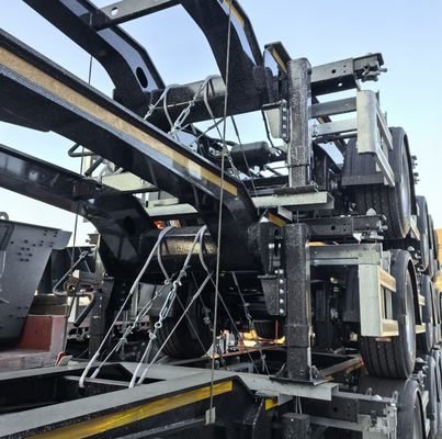 3 eixos FUWA Semi-reboque esqueleto para 50 toneladas de carga útil máxima Container Chassis Semi-reboque