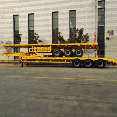12400*2610*1550mm Remolque de camião Remolque de cama plana para transporte de contentores de 40 pés
