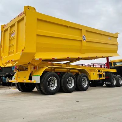 Semi-reboque traseiro de 40 metros cúbicos de 3 eixos em forma de U para material de construção