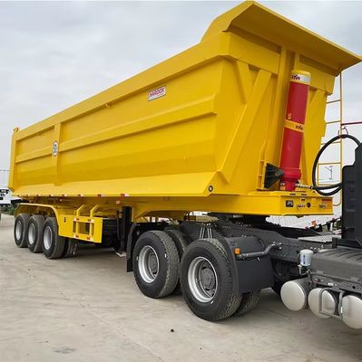 Semi-reboque traseiro de 40 metros cúbicos de 3 eixos em forma de U para material de construção