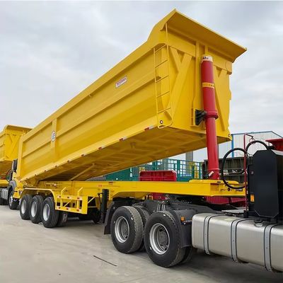 Semi-reboque traseiro de 40 metros cúbicos de 3 eixos em forma de U para material de construção