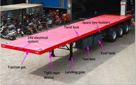 12400*2610*1550mm Trailers de contêineres para caminhões de carga com opções personalizáveis