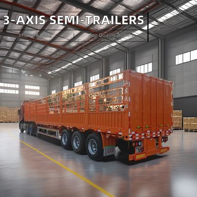 3 eixos 40 a 80 toneladas de aço Utilidade parede lateral aberta Pecuária Vegetais vedação caminhão trailer