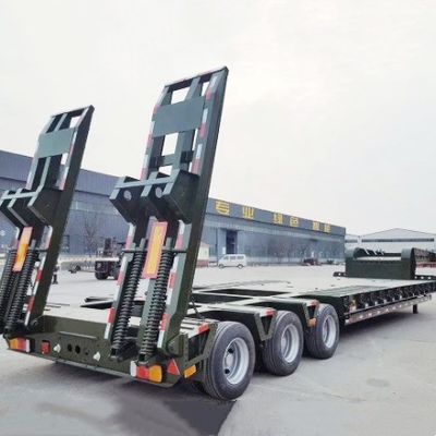 Reboque de caminhão 2024 Tipo Saco de ar com direção e elevação giratória Eixo Semi-reboque de cama baixa