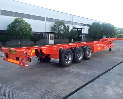 20ft 40ft 45ft Container Esqueleto Semi Trailer Tare Peso 6,5 toneladas Engrenagem de aterragem 28ton/pc