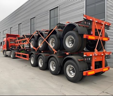2 eixos 3 eixos 4 eixos Skeleton Trailer para o transporte de 20ft 40ft 45ft contêineres no melhor
