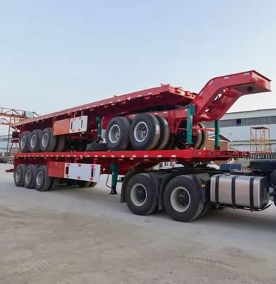 3 eixos 20ft 40ft Flatbed Container Trailer com Q345b feixe principal e personalização