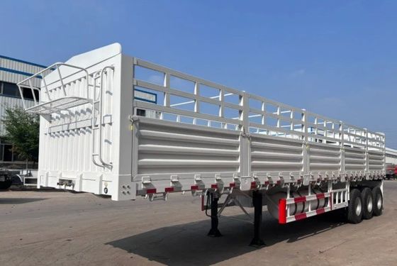 Semi-reboque multifunção com cerca alta de 2 eixos 3 eixos 4 eixos para camiões de carga de 40 a 80 toneladas