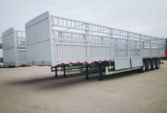 Semi-reboque multifunção com cerca alta de 2 eixos 3 eixos 4 eixos para camiões de carga de 40 a 80 toneladas