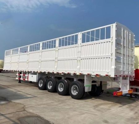 Semi-reboque multifunção com cerca alta de 2 eixos 3 eixos 4 eixos para camiões de carga de 40 a 80 toneladas