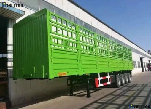 3 eixos personalizados Cercas de gado Semi caminhão de reboque com 10 camadas Primavera folha