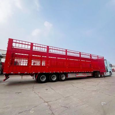 3 eixo 60 toneladas Porco Ovelha Bode Carga Transporte Estaca Cercas Trailers para Agricultura