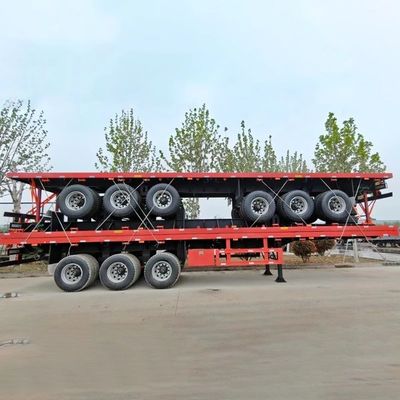 Pneus 12R22.5 40FT semi-reboque de piso plano para materiais de construção e transporte de contentores