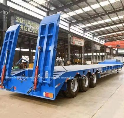 Adaptação 3 4 5 eixos 50 80tons direção extensão Drop Lowbed Semi Truck Trailer