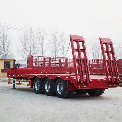Adaptação 3 4 5 eixos 50 80tons direção extensão Drop Lowbed Semi Truck Trailer