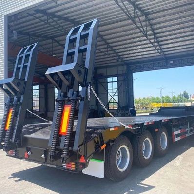 Adaptação 3 4 5 eixos 50 80tons direção extensão Drop Lowbed Semi Truck Trailer
