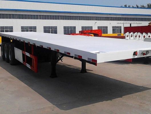 3 eixos 40-120ton 20ft 40ft Container Flatbed Truck Semi-trailer com 12 Twist Lock