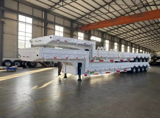 3 eixos 40-120ton 20ft 40ft Container Flatbed Truck Semi-trailer com 12 Twist Lock