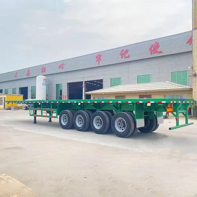 3 eixos 20FT 40FT Container Chassis Flat Bed Semi Truck Trailer com material de aço