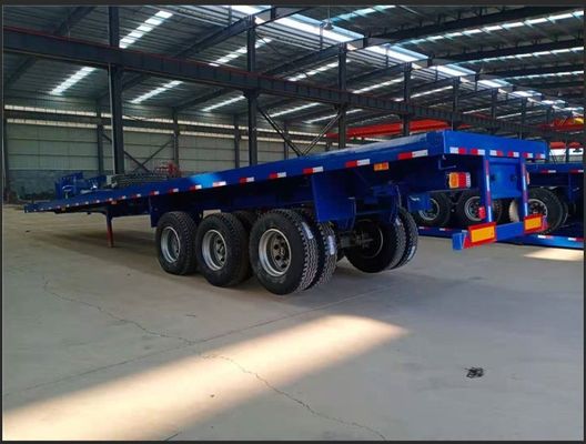 50 toneladas de capacidade de carga Semi-reboque 3 eixos 40 toneladas de reboque de cama plana com Q345b feixe principal