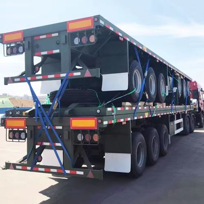 50 toneladas de capacidade de carga Semi-reboque 3 eixos 40 toneladas de reboque de cama plana com Q345b feixe principal