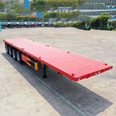 50 toneladas de capacidade de carga Semi-reboque 3 eixos 40 toneladas de reboque de cama plana com Q345b feixe principal