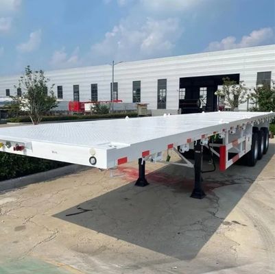 3 eixos 40FT Container de cama plana Semi-truck trailers com carga útil máxima 100tons