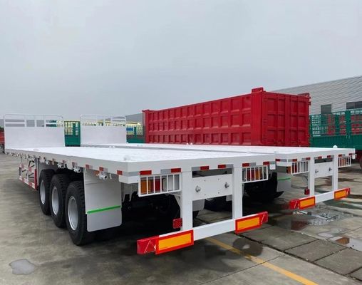 3 eixos 40FT Container de cama plana Semi-truck trailers com carga útil máxima 100tons