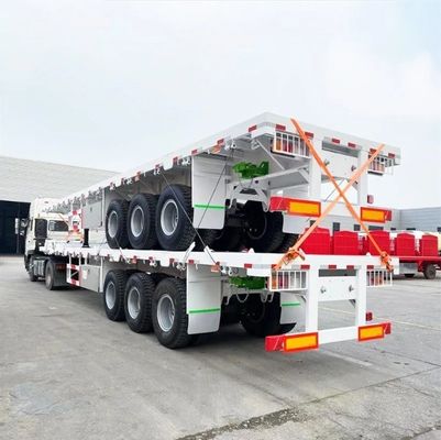 3 eixos 40FT Container de cama plana Semi-truck trailers com carga útil máxima 100tons