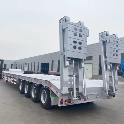 Semi-reboque de cama baixa resistente e durável para transporte de grandes equipamentos de construção