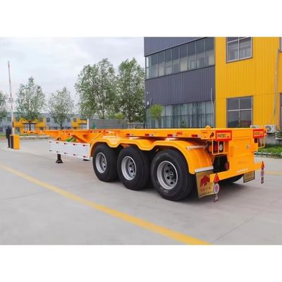 Top Ranking 3 Axel Container Skeleton Trailer com aço e 28ton/pc Landing Gear